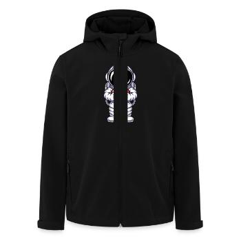 Astronaut Mit Herz Umarmung Liebe Universum - Recycelte Männer Softshell-Jacke von Stanley/Stella - Schwarz - Vorne - AI Model Male 185 light (185cm)