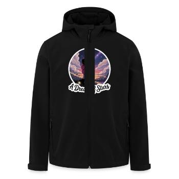 EIN TRAUM AUS STERNEN - Recycelte Männer Softshell-Jacke von Stanley/Stella - Schwarz - Vorne - AI Model Male 185 light (185cm)