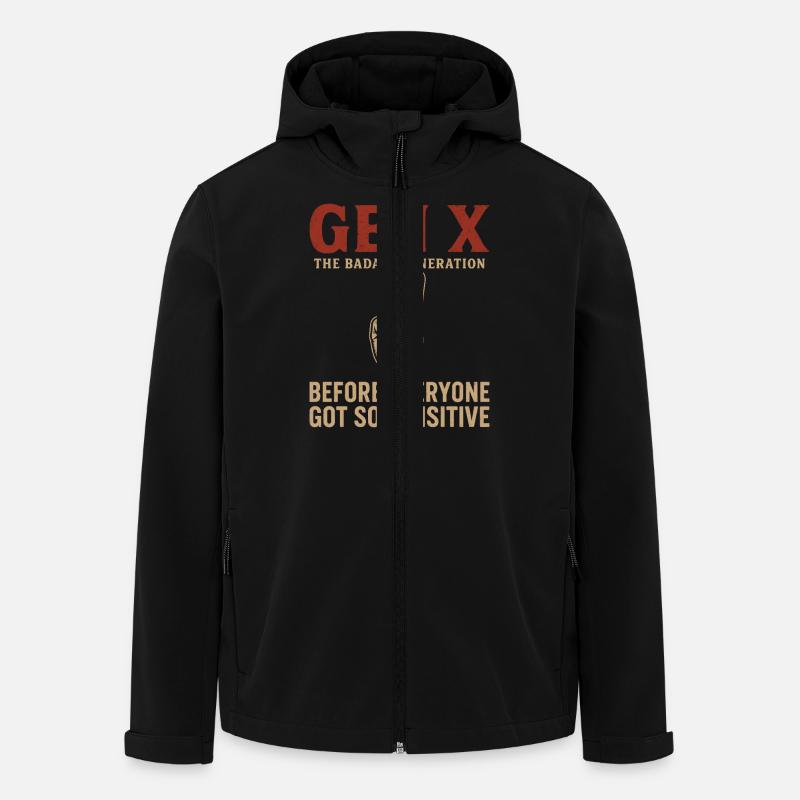 Gen X Die Coole Generation - Recycelte Männer Softshell-Jacke von Stanley/Stella - Schwarz