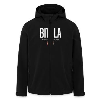 Bitola North Macedonia - Men’s Recycled Softshell Jacket by Stanley/Stella - black - Front - AI Model Male 185 light (185cm)