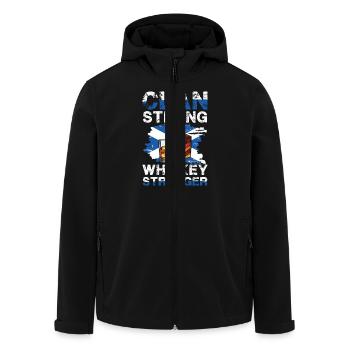Clan Strong Whiskey Stronger Scotland Motif - Men’s Recycled Softshell Jacket by Stanley/Stella - black - Front - AI Model Male 185 light (185cm)