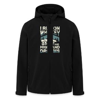 Ich Lebe Von Whiskey Und Highland-Träumen - Recycelte Männer Softshell-Jacke von Stanley/Stella - Schwarz - Vorne - AI Model Male 185 light (185cm)
