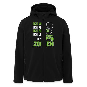 Zocken Gamer Gaming Zocker Controller Videospiele - Recycelte Männer Softshell-Jacke von Stanley/Stella - Schwarz - Vorne - AI Model Male 185 light (185cm)