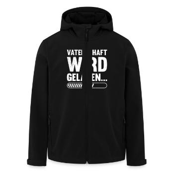 VATERSCHAFT WIRD GELADEN Lustiges - Recycelte Männer Softshell-Jacke von Stanley/Stella - Schwarz - Vorne - AI Model Male 185 light (185cm)