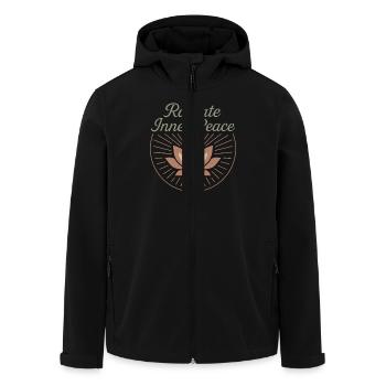 Boho Yoga Cadeau spirituel pour les yogis conscients - Veste softshell homme en polyester recyclé Stanley/Stella - noir - Devant - AI Model Male 185 light (185cm)