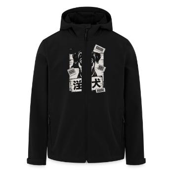 Niedlicher Hund Mit Barcode-Poster - Recycelte Männer Softshell-Jacke von Stanley/Stella - Schwarz - Vorne - AI Model Male 185 light (185cm)