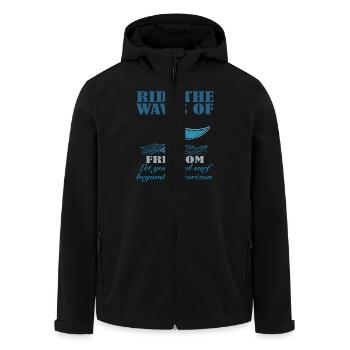 Surfez sur les vagues de la liberté Surfez sur le - Veste softshell homme en polyester recyclé Stanley/Stella - noir - Devant - AI Model Male 185 light (185cm)