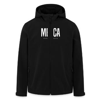 La Mecque, Arabie Saoudite - Veste softshell homme en polyester recyclé Stanley/Stella - noir - Devant - AI Model Male 185 light (185cm)
