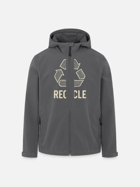Recycle symbol with environmental awareness - Men’s Recycled Softshell Jacket by Stanley/Stella - black