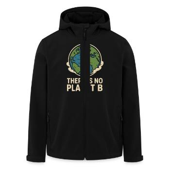 Es Gibt Keinen Planeten B - Umweltbewusstsein - Recycelte Männer Softshell-Jacke von Stanley/Stella - Schwarz - Vorne - AI Model Male 185 light (185cm)