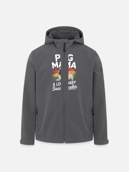 Pug Mama, Legendary Snack Dealer - Men’s Recycled Softshell Jacket by Stanley/Stella - black