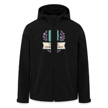 Dankbarkeitspraxis Journalliebhaber Emotional - Recycelte Männer Softshell-Jacke von Stanley/Stella - Schwarz - Vorne - AI Model Male 185 light (185cm)