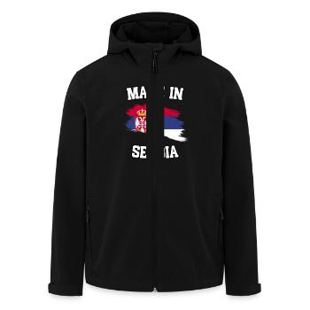 Fabriqué en Serbie - Veste softshell homme en polyester recyclé Stanley/Stella - noir - Devant - AI Model Male 185 light (185cm)