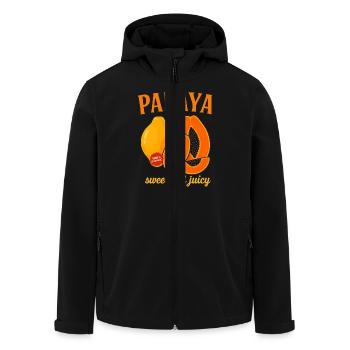 Reife und saftige Papaya – Tropischer Fruchtspaß - Recycelte Männer Softshell-Jacke von Stanley/Stella - Schwarz - Vorne - AI Model Male 185 light (185cm)