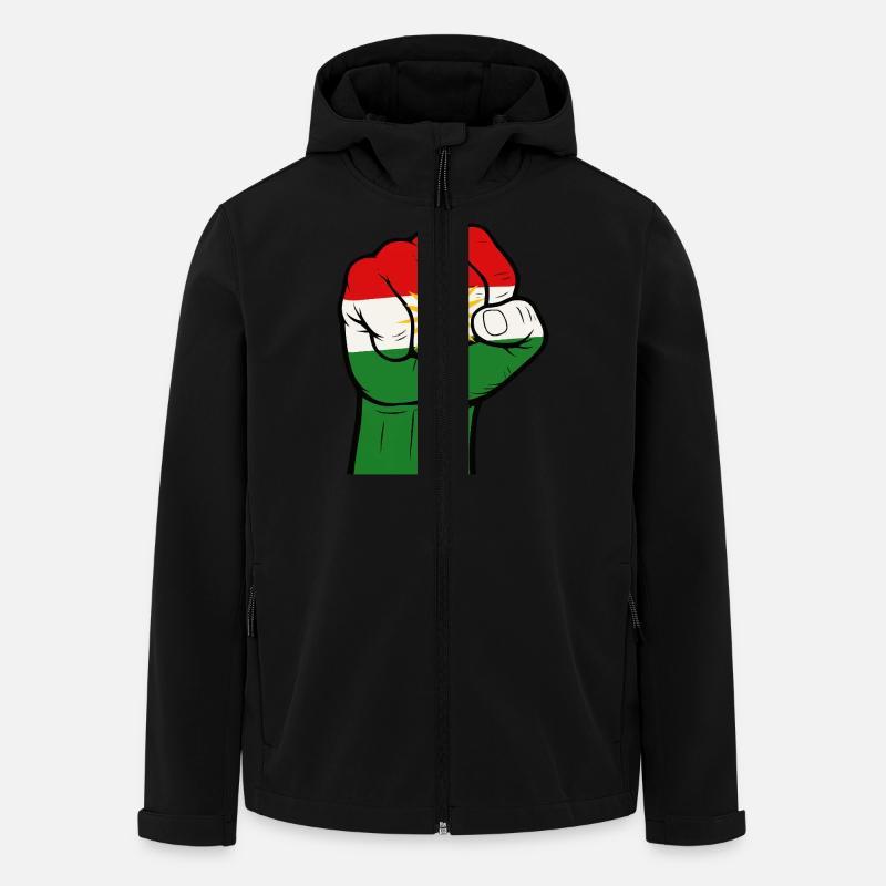 Faust Kurdistan - Veste softshell homme en polyester recyclé Stanley/Stella - noir