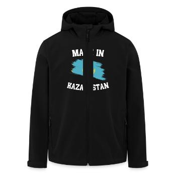 Made in Kasazkhstan - Men’s Recycled Softshell Jacket by Stanley/Stella - black - Front - AI Model Male 185 light (185cm)