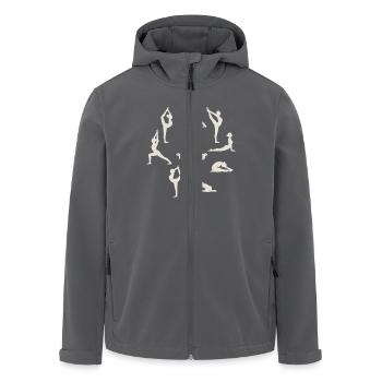 Yoga Posen Silhouetten Meditation - Recycelte Männer Softshell-Jacke von Stanley/Stella - Anthrazit - Vorne - AI Model Male 185 light (185cm)