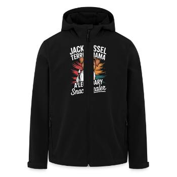 Jack Russel Mama, marchand de snacks légendaire - Veste softshell homme en polyester recyclé Stanley/Stella - noir - Devant - AI Model Male 185 light (185cm)