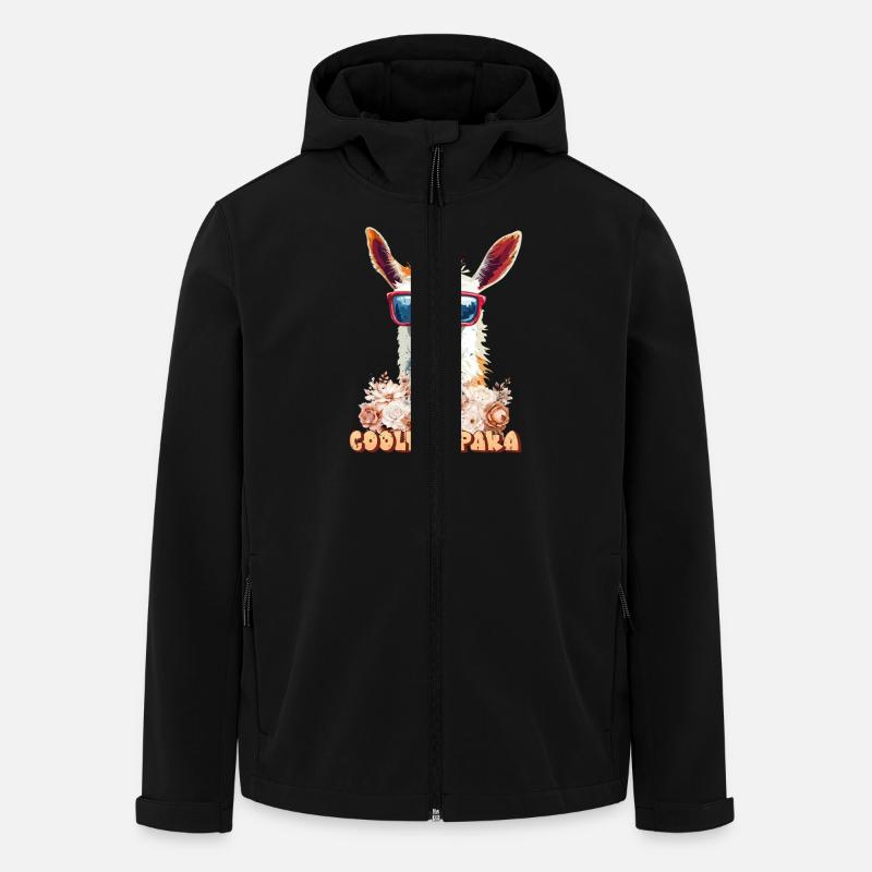 Alpaka COOLE ALPAKA Lama Lustiges - Recycelte Männer Softshell-Jacke von Stanley/Stella - Schwarz