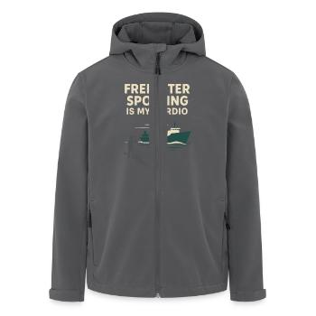 Dispositif de vision de navire Porte-conteneurs Cargo - Veste softshell homme en polyester recyclé Stanley/Stella - charbon - Devant - AI Model Male 185 light (185cm)