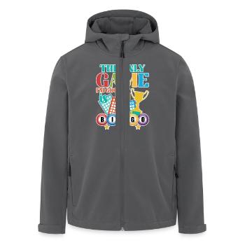 Cadeau de bingo pour les joueurs de bingo - Veste softshell homme en polyester recyclé Stanley/Stella - charbon - Devant - AI Model Male 185 light (185cm)
