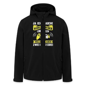 Zocken Gamer Gaming Zocker Controller Videospiele - Recycelte Männer Softshell-Jacke von Stanley/Stella - Schwarz - Vorne - AI Model Male 185 light (185cm)