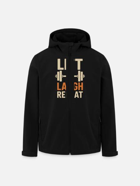 Lift Laugh Repeat Fitness Humor - Recycelte Männer Softshell-Jacke von Stanley/Stella - Schwarz