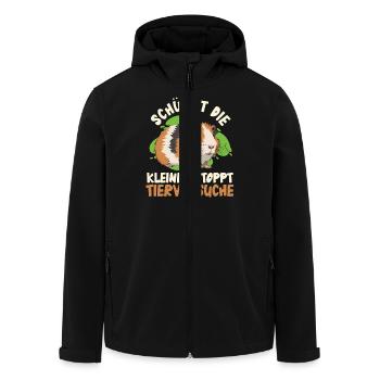 Tierwohl SCHÜTZE DIE KLEINEN STOPPT TIERVERSUCHE - Recycelte Männer Softshell-Jacke von Stanley/Stella - Schwarz - Vorne - AI Model Male 185 light (185cm)