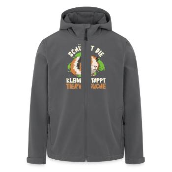 Tierwohl SCHÜTZE DIE KLEINEN STOPPT TIERVERSUCHE - Recycelte Männer Softshell-Jacke von Stanley/Stella - Anthrazit - Vorne - AI Model Male 185 light (185cm)