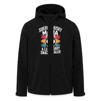 Siberian Husky Mama, Legendärer Snack-Dealer - Recycelte Männer Softshell-Jacke von Stanley/Stella - Schwarz - Vorne - AI Model Male 185 light (185cm)