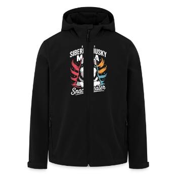 Siberian Husky Mama, Legendärer Snack-Dealer - Recycelte Männer Softshell-Jacke von Stanley/Stella - Schwarz - Vorne - AI Model Male 185 light (185cm)