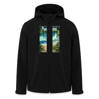 Punta Cana Tropical Paradise Beach idyll - Men’s Recycled Softshell Jacket by Stanley/Stella - black - Front - AI Model Male 185 light (185cm)