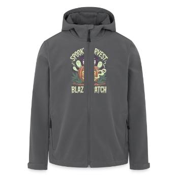 Drôle de citrouille au cannabis - Veste softshell homme en polyester recyclé Stanley/Stella - charbon - Devant - AI Model Male 185 light (185cm)