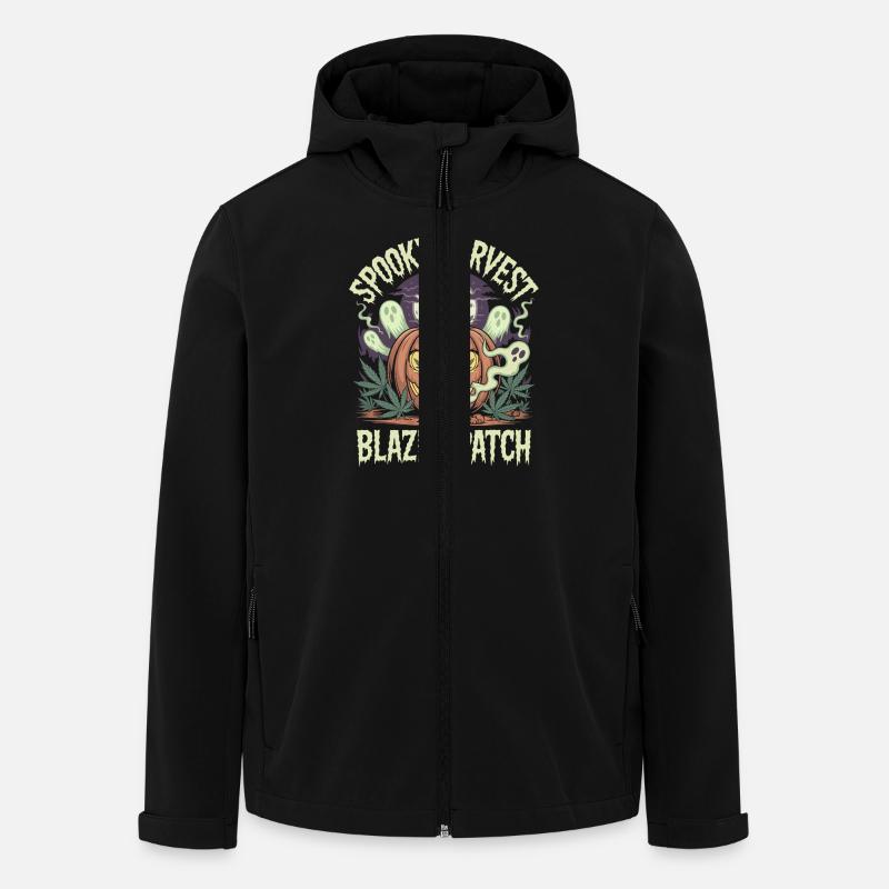 Funny Cannabis Pumpkin - Men’s Recycled Softshell Jacket by Stanley/Stella - black
