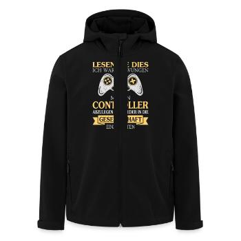 Zocken Gamer Gaming Zocker Controller Videospiele - Recycelte Männer Softshell-Jacke von Stanley/Stella - Schwarz - Vorne - AI Model Male 185 light (185cm)