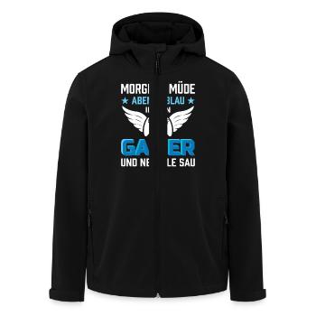 Zocken Gamer Gaming Zocker Controller Videospiele - Recycelte Männer Softshell-Jacke von Stanley/Stella - Schwarz - Vorne - AI Model Male 185 light (185cm)