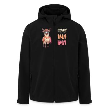 Werdende Mutter FRECHES MAMA LAMA Lustig - Recycelte Männer Softshell-Jacke von Stanley/Stella - Schwarz - Vorne - AI Model Male 185 light (185cm)