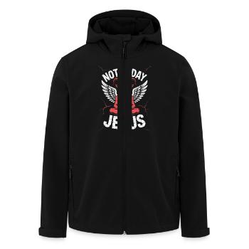 Nicht heute Jesus! Satanist Atheist Goth Aesthetic - Recycelte Männer Softshell-Jacke von Stanley/Stella - Schwarz - Vorne - AI Model Male 185 light (185cm)
