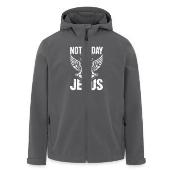 Nicht heute Jesus! Satanist Atheist Goth Aesthetic - Recycelte Männer Softshell-Jacke von Stanley/Stella - Anthrazit - Vorne - AI Model Male 185 light (185cm)