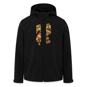 Fromage et fierté fondant avec l’humour de la pizza fanfaronne - Veste softshell homme en polyester recyclé Stanley/Stella - noir - Devant - AI Model Male 185 light (185cm)