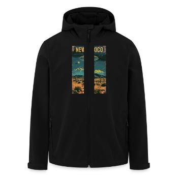 New Mexico UFO Landschaft Retro Science-Fiction - Recycelte Männer Softshell-Jacke von Stanley/Stella - Schwarz - Vorne - AI Model Male 185 light (185cm)