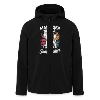 Malteser Mama, Legendärer Snack-Dealer - Recycelte Männer Softshell-Jacke von Stanley/Stella - Schwarz - Vorne - AI Model Male 185 light (185cm)