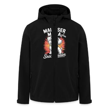 Malteser Mama, Legendärer Snack-Dealer - Recycelte Männer Softshell-Jacke von Stanley/Stella - Schwarz - Vorne - AI Model Male 185 light (185cm)