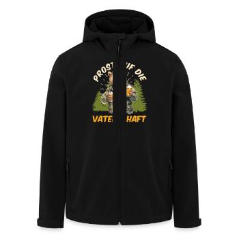 Bald Papa PROST AUF DIE VATERSCHAFT Lustig - Recycelte Männer Softshell-Jacke von Stanley/Stella - Schwarz - Vorne - AI Model Male 185 light (185cm)