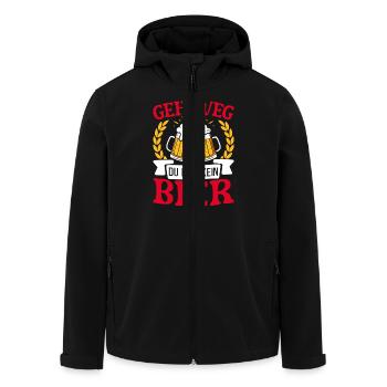 Malle GEH WEG DU BIST KEIN BIER Lustig - Recycelte Männer Softshell-Jacke von Stanley/Stella - Schwarz - Vorne - AI Model Male 185 light (185cm)
