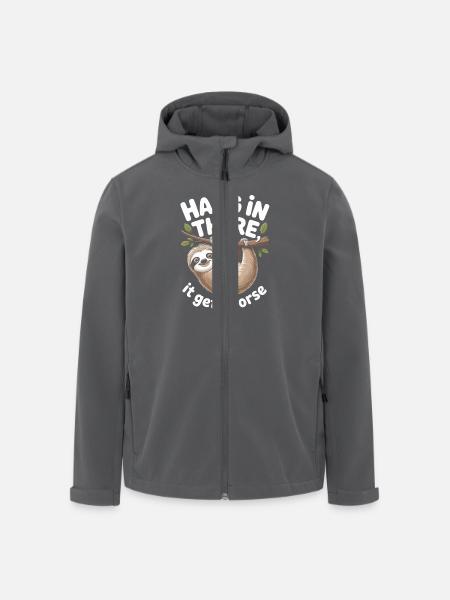 Hang in there funny sloth - Men’s Recycled Softshell Jacket by Stanley/Stella - black
