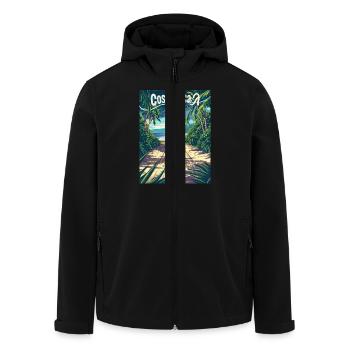Costa Rica Plages paradisiaques et tropiques - Veste softshell homme en polyester recyclé Stanley/Stella - noir - Devant - AI Model Male 185 light (185cm)