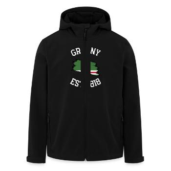 GROZNY EST. 1818 - Men’s Recycled Softshell Jacket by Stanley/Stella - black - Front - AI Model Male 185 light (185cm)