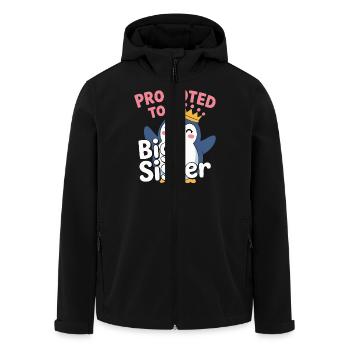 Zur großen Schwester befördert – Pinguin Design - Recycelte Männer Softshell-Jacke von Stanley/Stella - Schwarz - Vorne - AI Model Male 185 light (185cm)