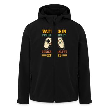 Bald Papa VATERSEIN FREIGESCHALTET EST 2026 LUSTIG - Recycelte Männer Softshell-Jacke von Stanley/Stella - Schwarz - Vorne - AI Model Male 185 light (185cm)